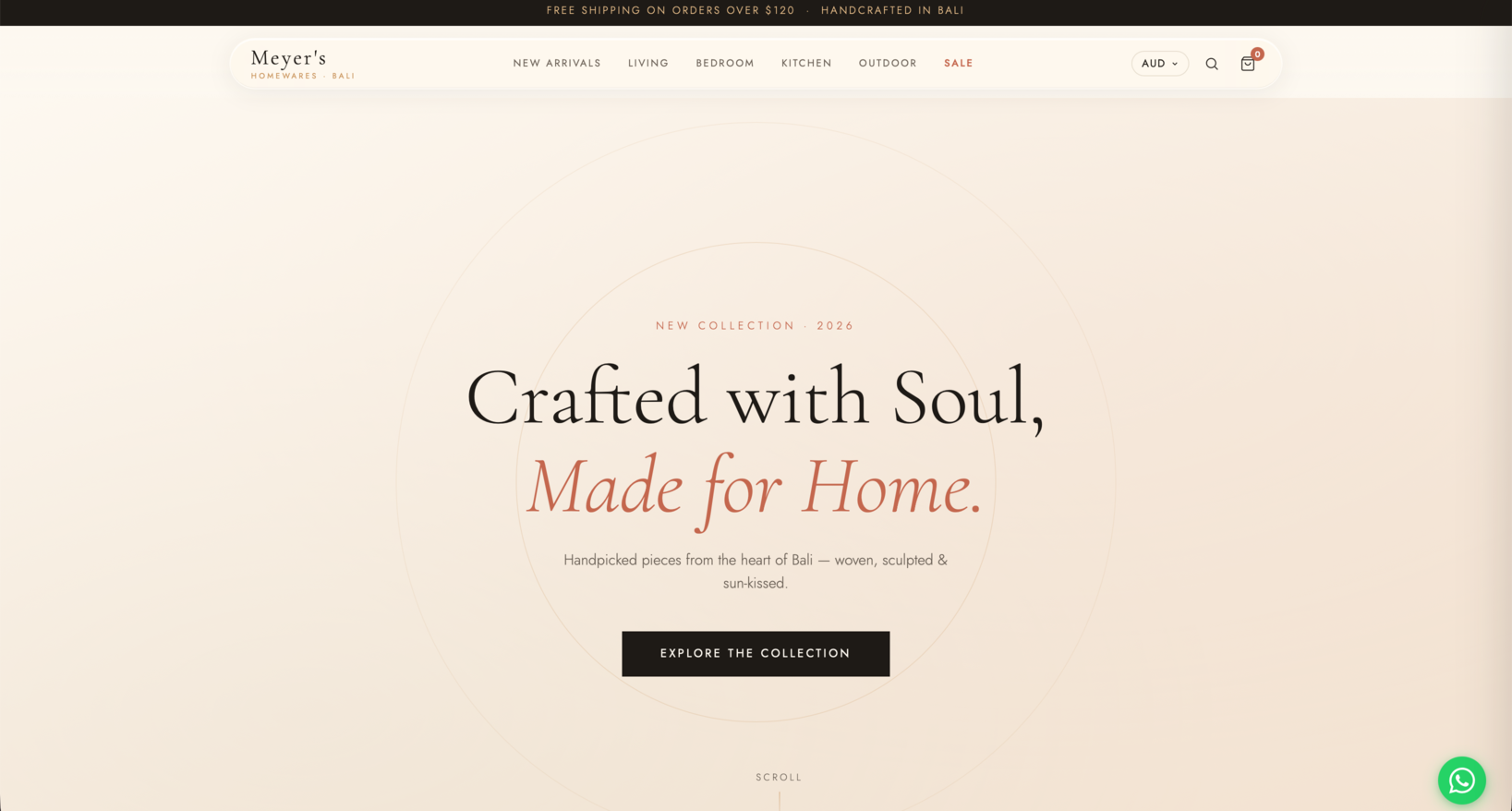 Meyers Homewares website screenshot